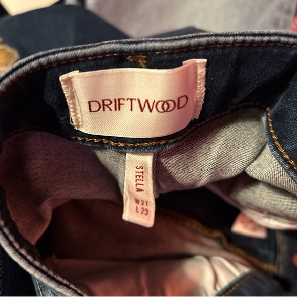 Driftwood Stella Violet Vintage Straight Jeans Sz 27 Embroidery Boho NWOT Floral - Picture 6 of 6